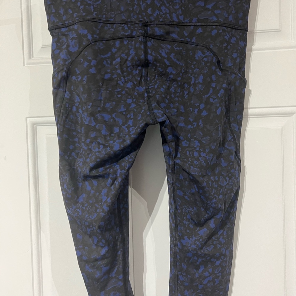 Lululemon Fast & Free Crop II 19” Non-Reflective Wild Thing Camo Larkspur Multi